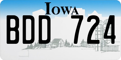 IA license plate BDD724