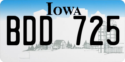 IA license plate BDD725