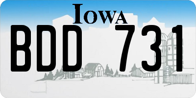 IA license plate BDD731