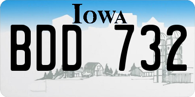 IA license plate BDD732