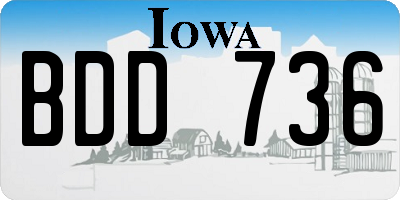 IA license plate BDD736