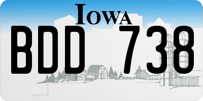 IA license plate BDD738