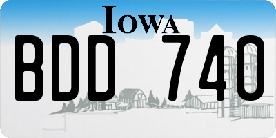 IA license plate BDD740