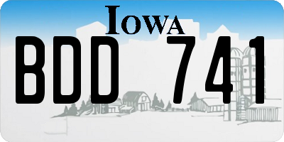 IA license plate BDD741