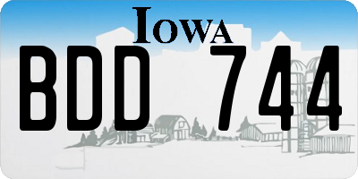 IA license plate BDD744