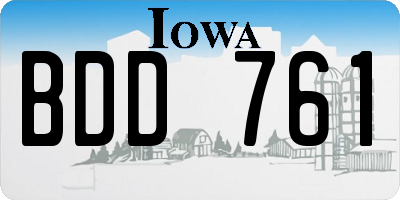 IA license plate BDD761