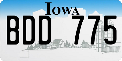 IA license plate BDD775