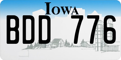 IA license plate BDD776