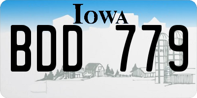 IA license plate BDD779