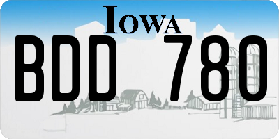 IA license plate BDD780