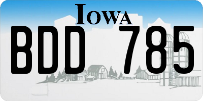 IA license plate BDD785