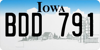 IA license plate BDD791