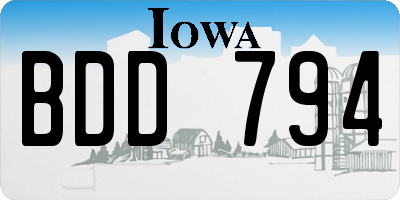 IA license plate BDD794