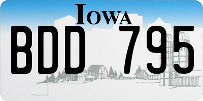 IA license plate BDD795