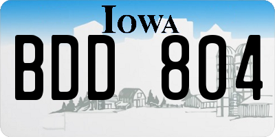 IA license plate BDD804