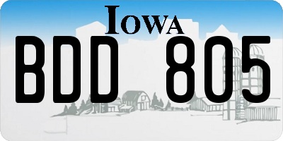 IA license plate BDD805