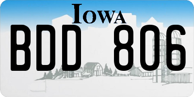 IA license plate BDD806