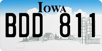 IA license plate BDD811
