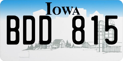 IA license plate BDD815