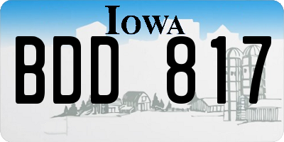 IA license plate BDD817