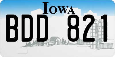 IA license plate BDD821