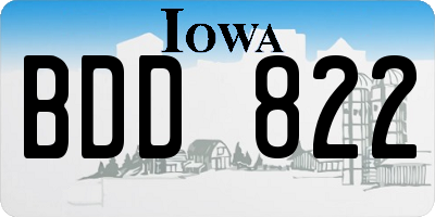 IA license plate BDD822