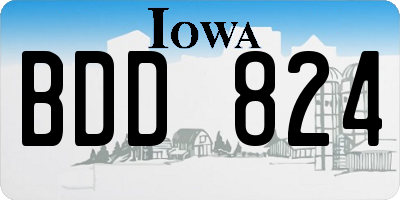 IA license plate BDD824