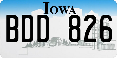 IA license plate BDD826