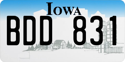 IA license plate BDD831
