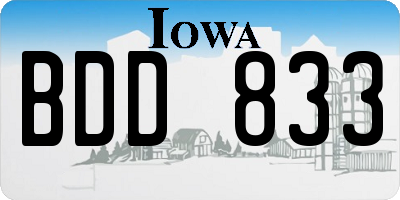 IA license plate BDD833