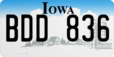 IA license plate BDD836