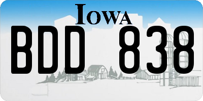 IA license plate BDD838