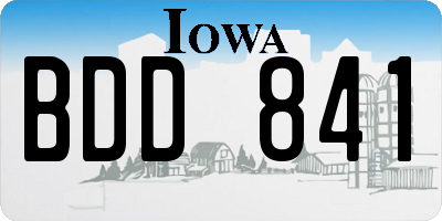 IA license plate BDD841