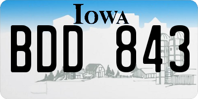 IA license plate BDD843