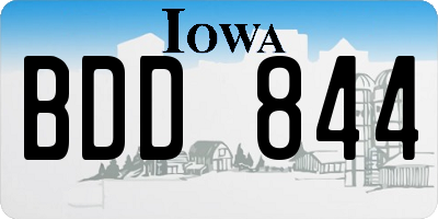 IA license plate BDD844