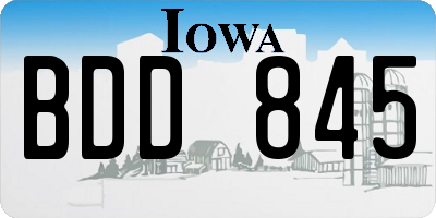 IA license plate BDD845