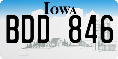 IA license plate BDD846