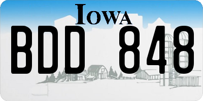 IA license plate BDD848