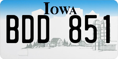 IA license plate BDD851