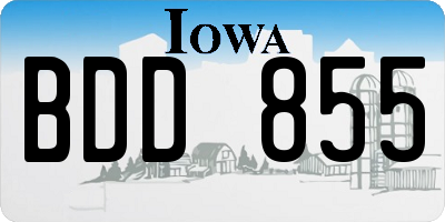 IA license plate BDD855