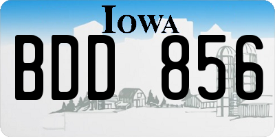 IA license plate BDD856