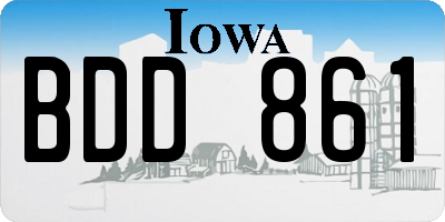 IA license plate BDD861