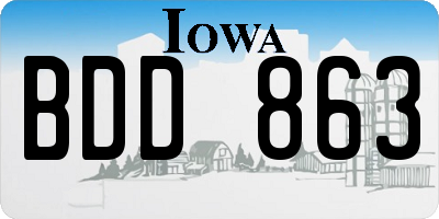 IA license plate BDD863