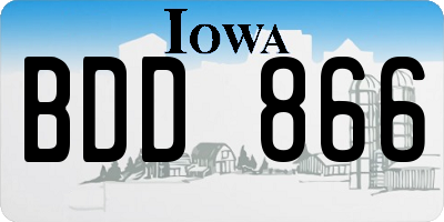 IA license plate BDD866