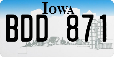 IA license plate BDD871