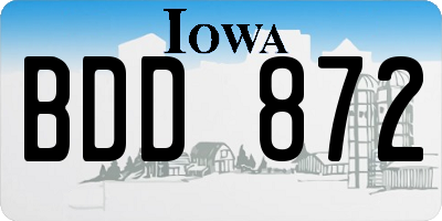 IA license plate BDD872