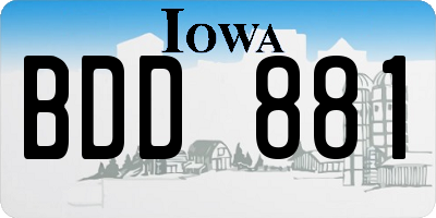 IA license plate BDD881