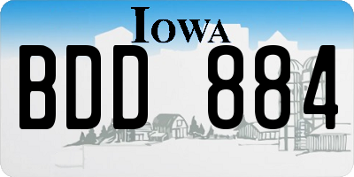 IA license plate BDD884
