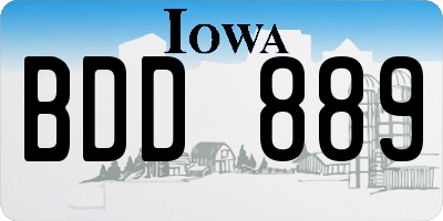 IA license plate BDD889