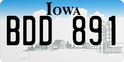 IA license plate BDD891